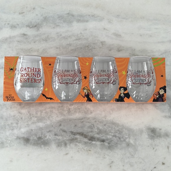 Disney Hocus Pocus Set of 4 Stemless Glasses NWT - Picture 7 of 11